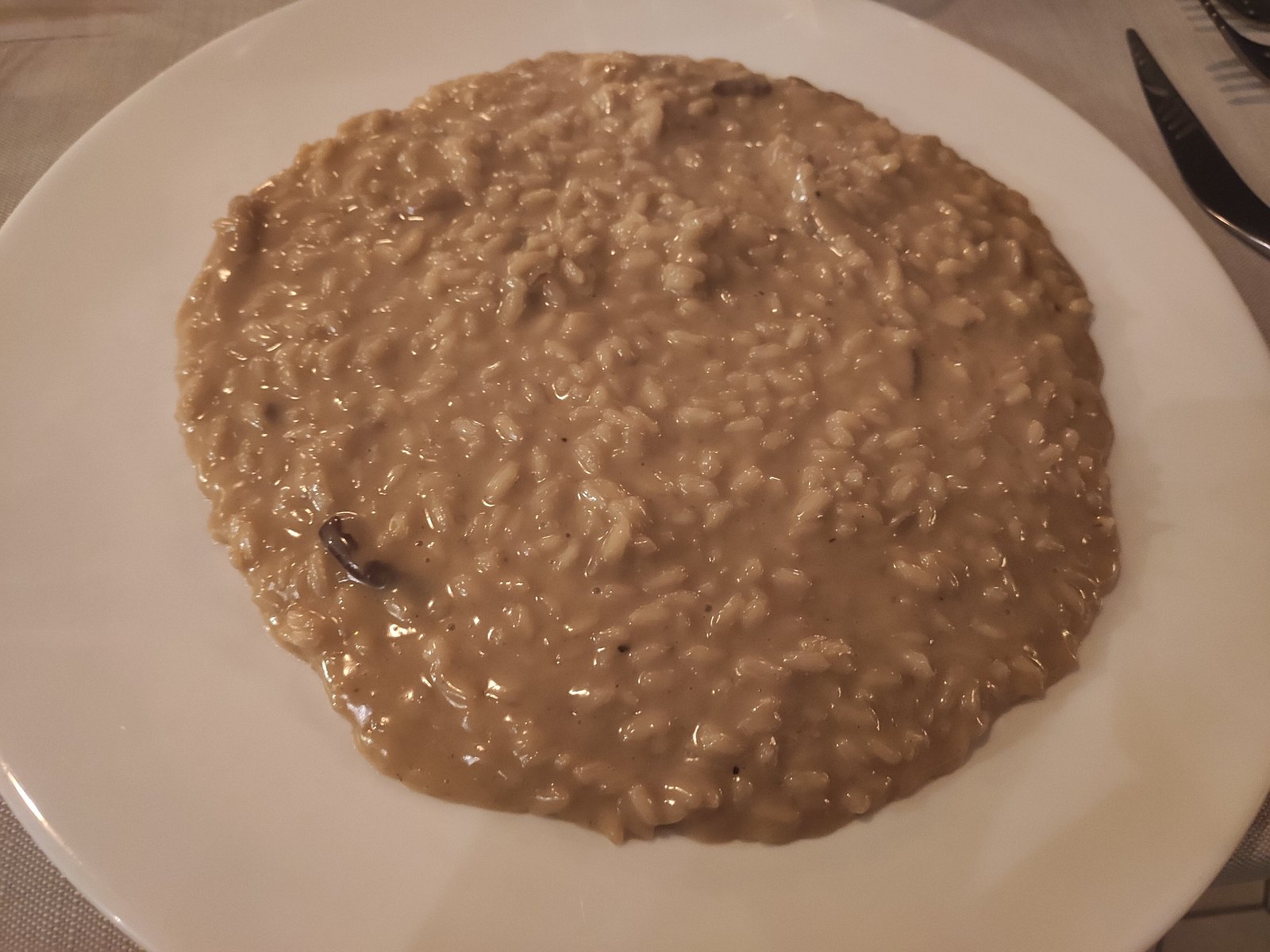 Un risotto cremoso preparato nella cucina del Piscinin